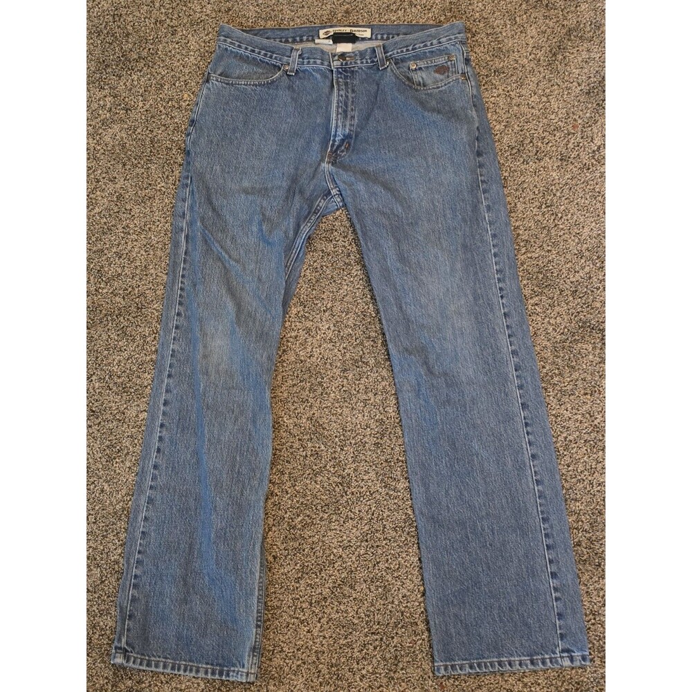 Y2K Vintage Harley Davidson Men’s Light Wash Relaxed Fit Jeans Size 36x34